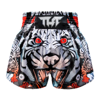 TUFF - Grey Cruel Tiger Thai Boxing Shorts