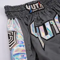 YUTH - Hologram Muay Thai Shorts - Grey/Silver - Extra Small