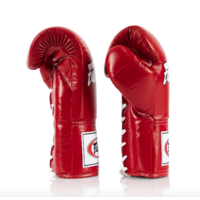 FAIRTEX - Professional Leather/Lace Up Fight Gloves (BGL6) - Red/8oz