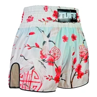 TUFF - 'The Red Crane' High-Cut Retro Muay Thai Shorts - Small