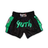 YUTH - Hologram Muay Thai Shorts - Black/Green