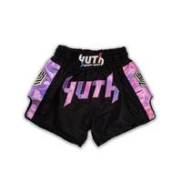 YUTH - Hologram Muay Thai Shorts - Black/Purple