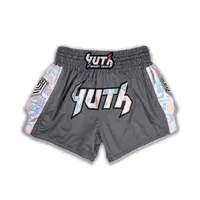 YUTH - Hologram Muay Thai Shorts - Grey/Silver