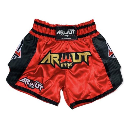 ARWUT - Carbon Edition Muay Thai Shorts - Red/Black - Extra Extra Small