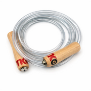 Arwut skip rope with wooden handles on a white background