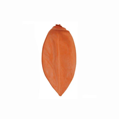 Orange-colored speed ball bladder on a white background
