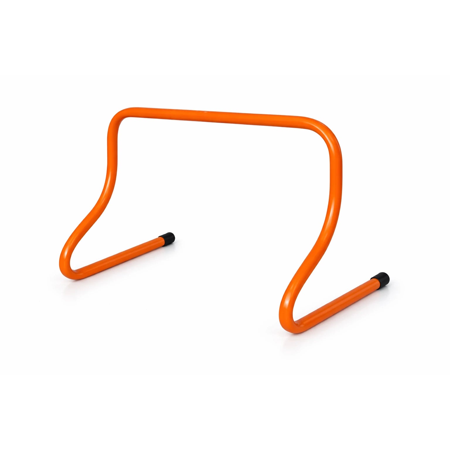 Orange plastic hurdle on a white background