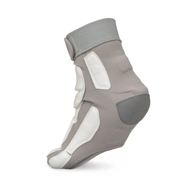 Gray and white foot protector on a white background
