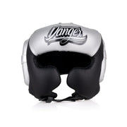 Black and silver boxing headgear with 'Danger' branding on a white background
