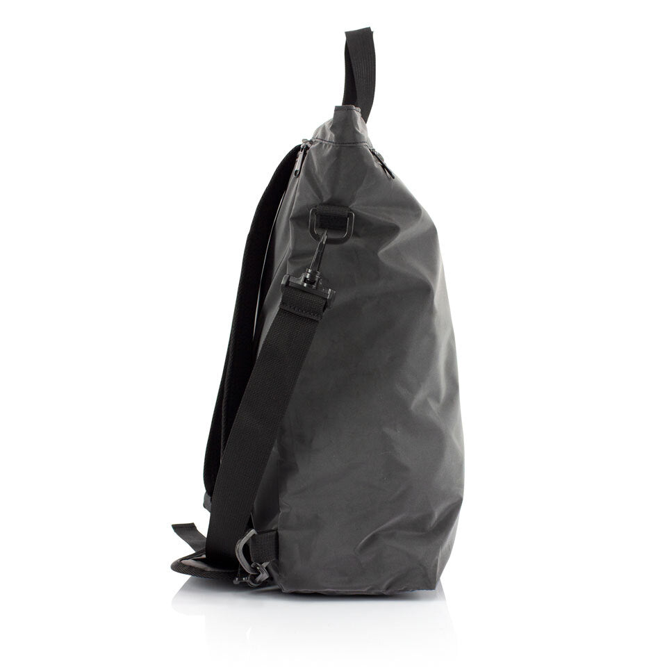 Gray sling bag on a white background