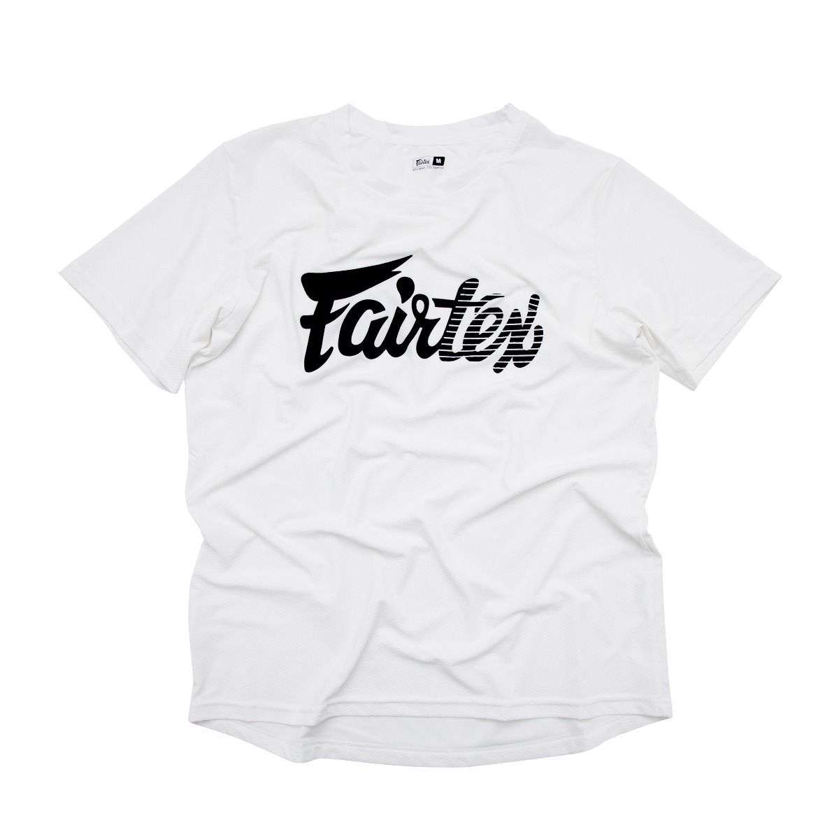 White t-shirt with 'Fairtex' logo on a white background