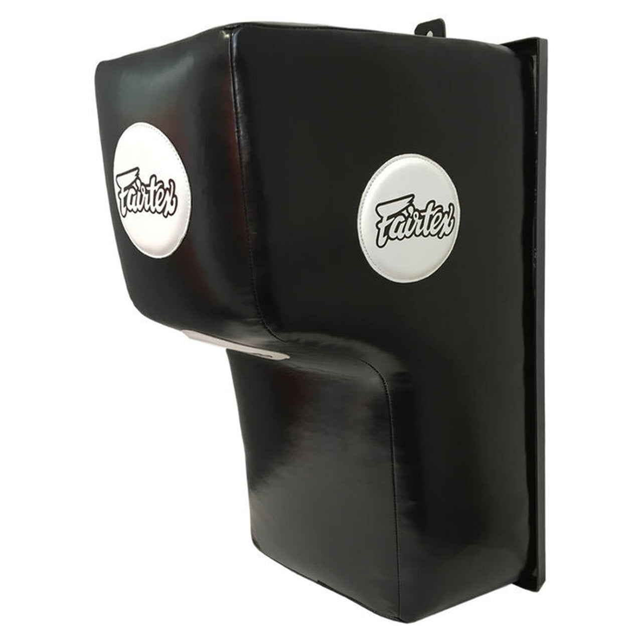 Black boxing wall bag with 'Fairtex' logos on a white background