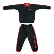 Black tracksuit with red accents and 'Fairtex Fight Team' branding on a white background