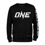 Black sweatshirt with 'ONE' logo on a white background