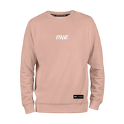 Pink sweatshirt with 'ONE' logo on a white background