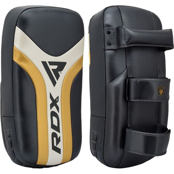 Pair of RDX kick pads on a white background