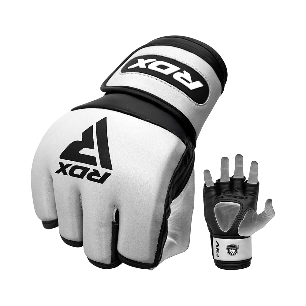 Pair of RDX MMA gloves on a white background