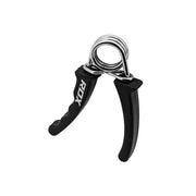 Black and silver RDX resistance hand grip on a white background