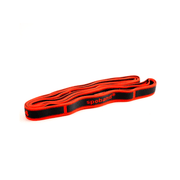 Orange resistance band with black logo on a white background