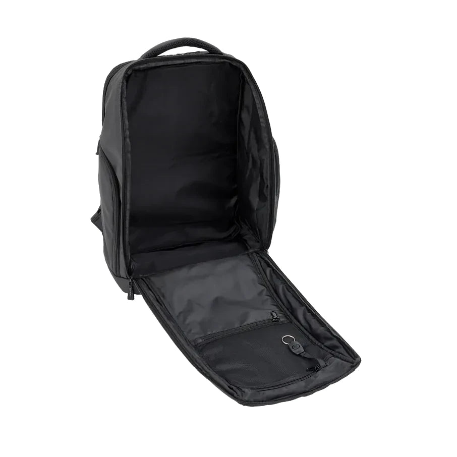 Black Sting Sports backpack with open front pocket on a white background