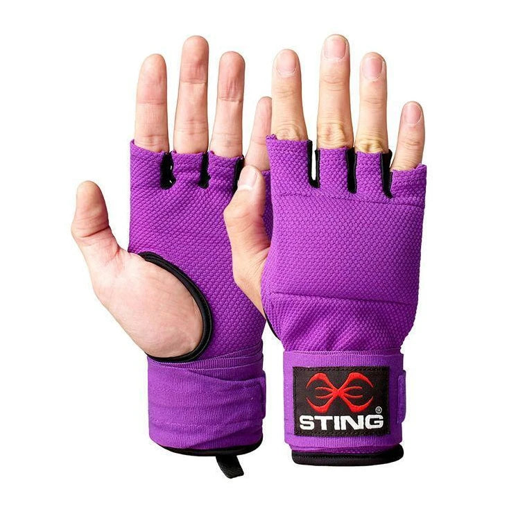 Purple quick wraps with black accents on a white background, featuring the Sting brand logo.