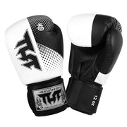 Black and white boxing gloves with TUFF logo on a white background