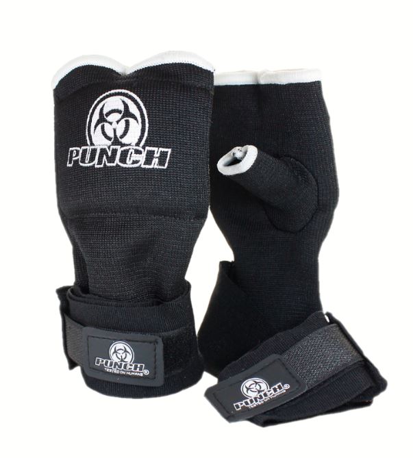 Black boxing quick wraps with white accents and 'Punch' branding on a white background
