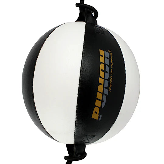 Black and white punching bag with 'Punch' branding on a white background