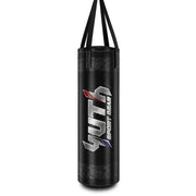 Black punching bag with 'Yuth Sport Gear' logo on a white background