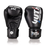 Black boxing gloves with 'Yuth Sport Gear' branding on a white background