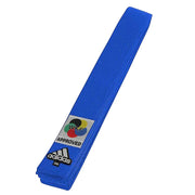 Blue belt with Adidas logo on a white background