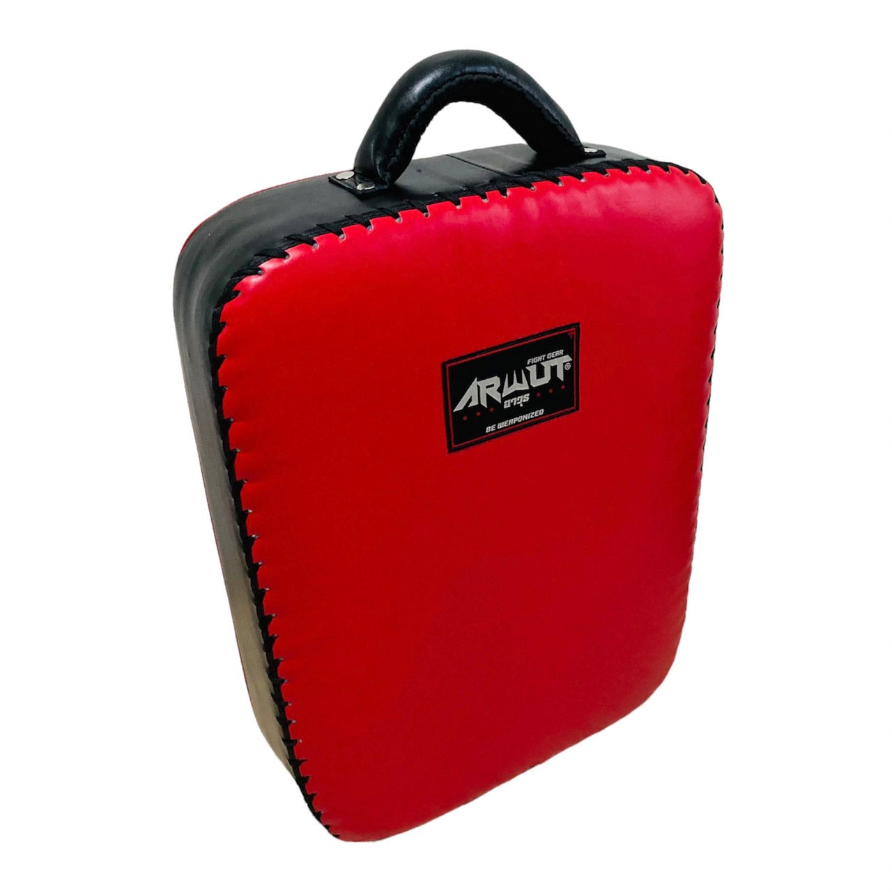 Red and black kick shield with 'Arwut' branding on a white background