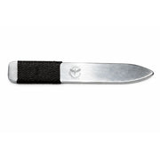 Aluminium training knife with black handle on a white background