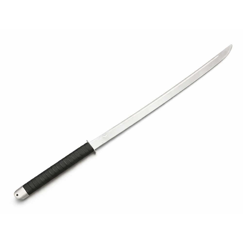 Sword with a black handle on a white background