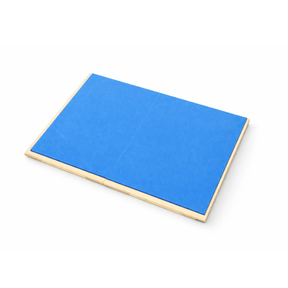 Blue rectangular breakable board with a plastic border on a white background