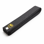 Black belt with a logo on a white background