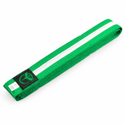 Green belt with a logo on a white background