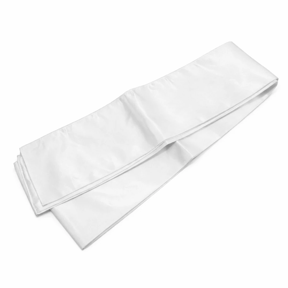 Folded white fabric on a white background