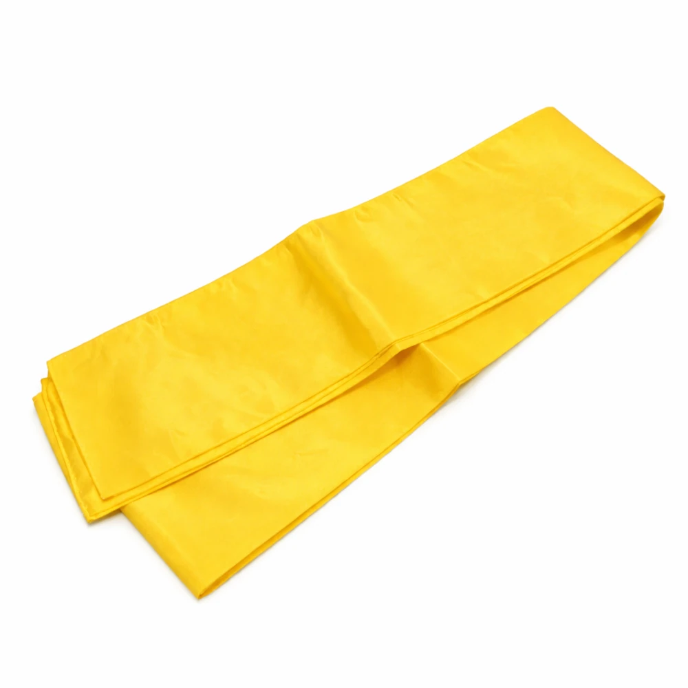 Folded yellow fabric on a white background