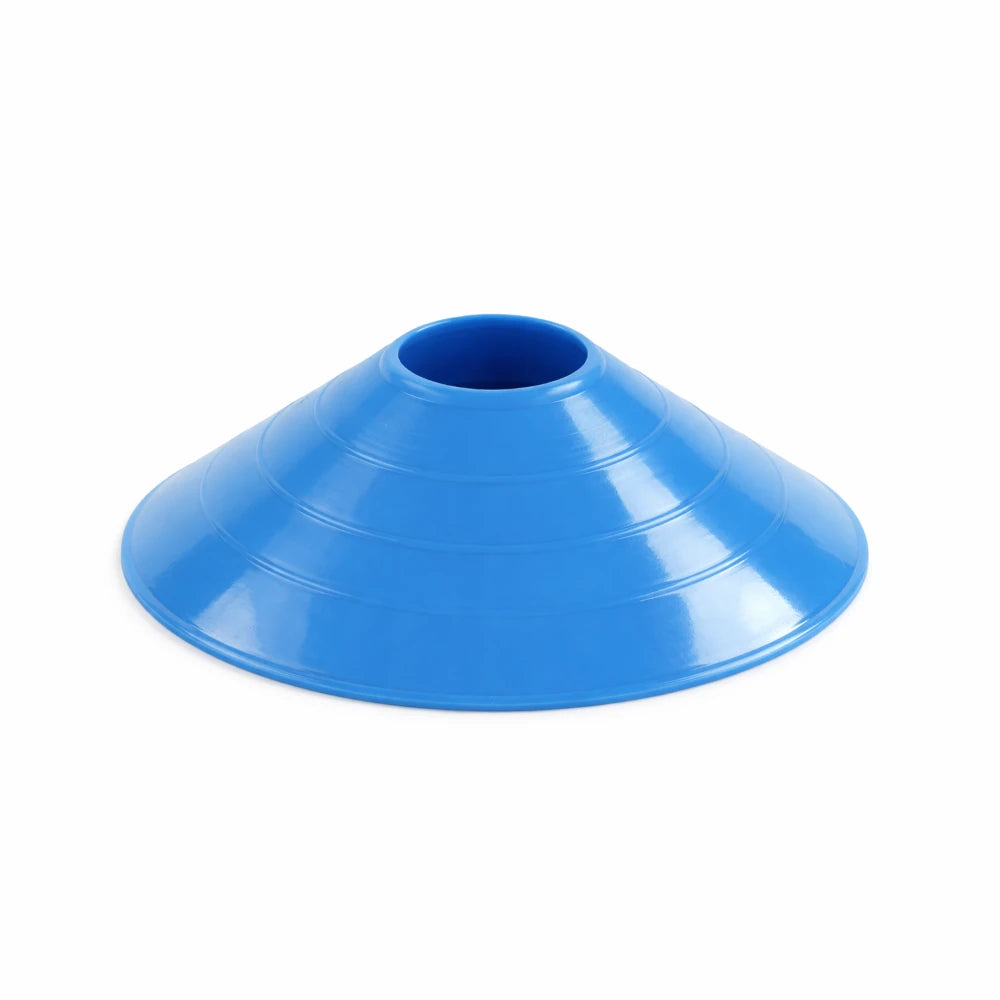 Blue plastic cone on a white background