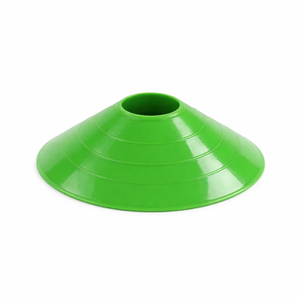Green plastic cone on a white background