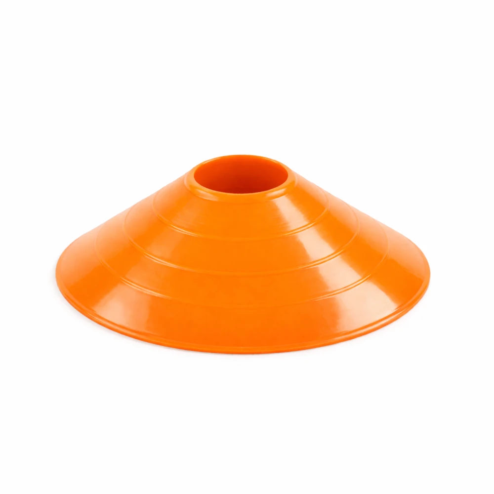Orange plastic cone on a white background