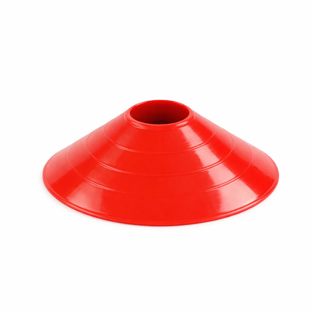 Red plastic cone on a white background
