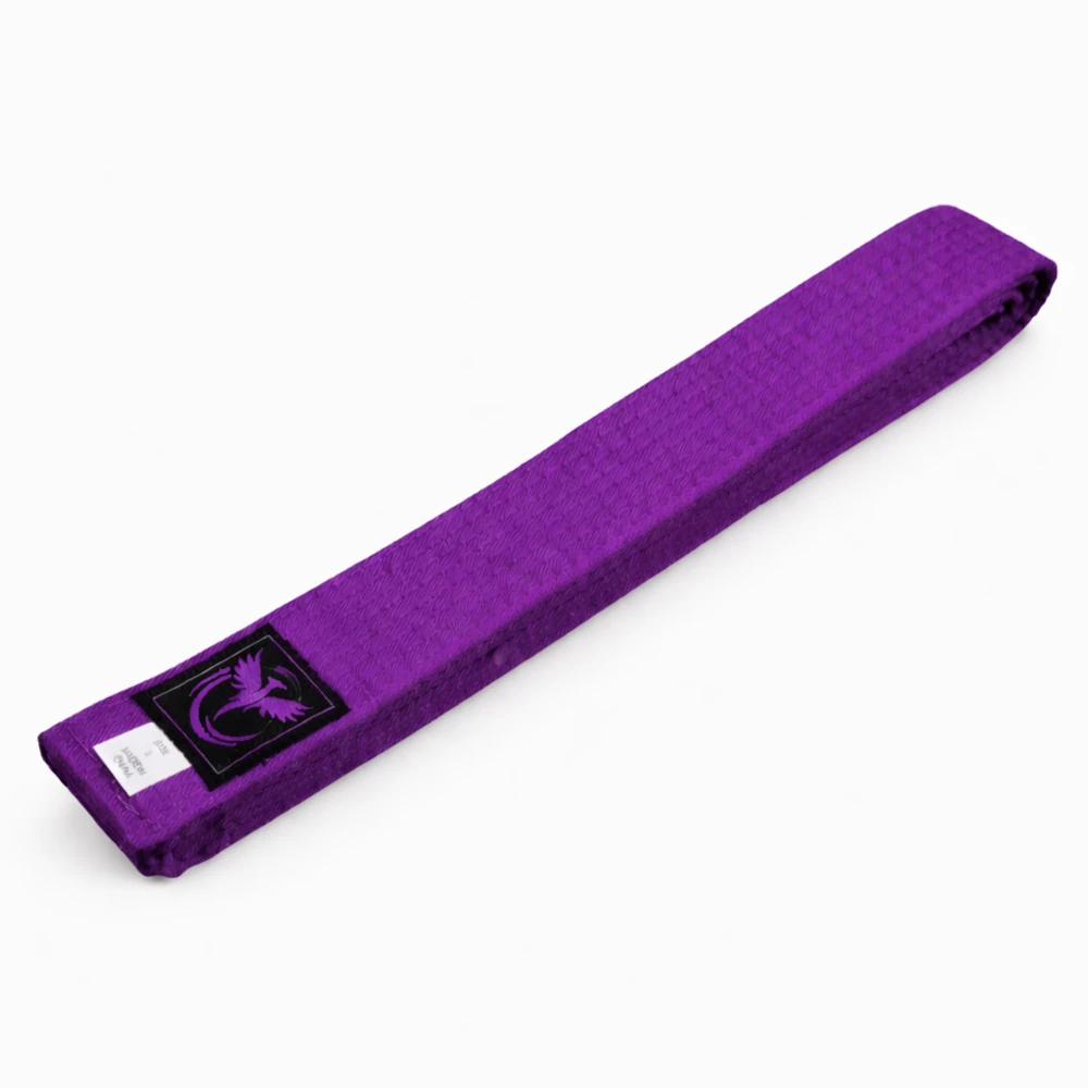 Purple belt with a black logo on a white background
