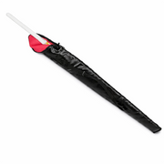 Black Shinai case with a red interior on a white background