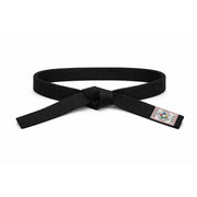 Black belt with a logo on a white background