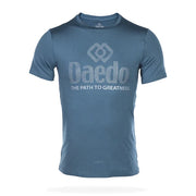 Blue t-shirt with 'Daedo' logo and text on a white background