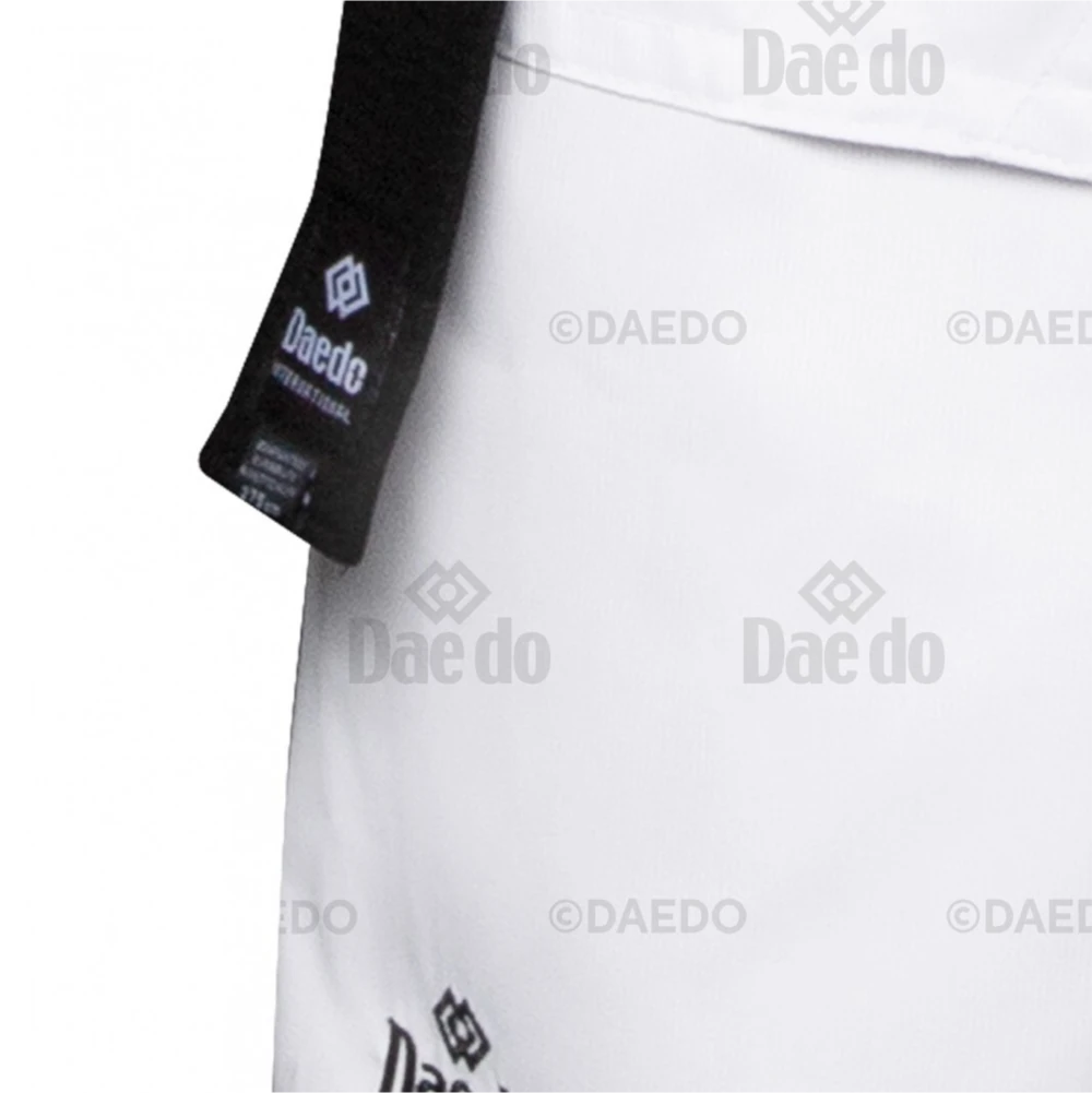 White gi pants with black 'Daedo' belt on a white background