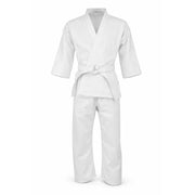 White martial arts uniform on a white background