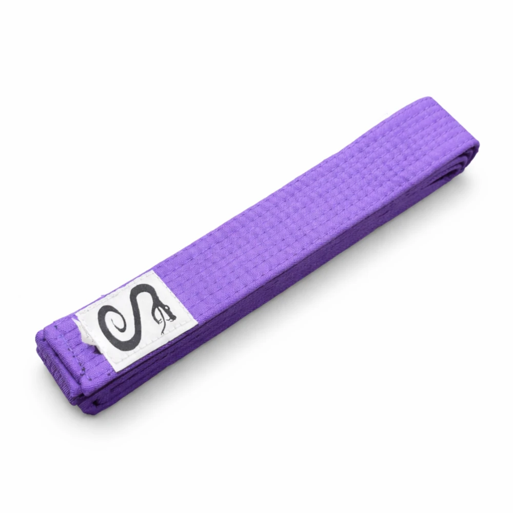 Purple belt with a logo on a white background